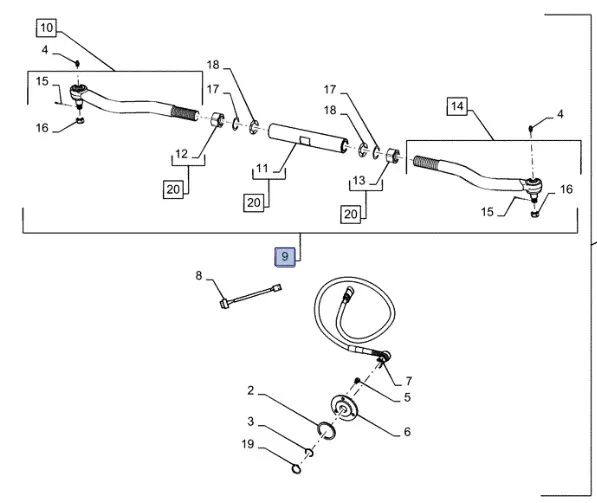 87674614 - Тяга рул. в сб. моста пер. DS 5кл. T8T8./Mg.
